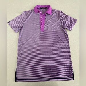 Ralph Lauren Purple Striped Polo Shirt Size Small RLX